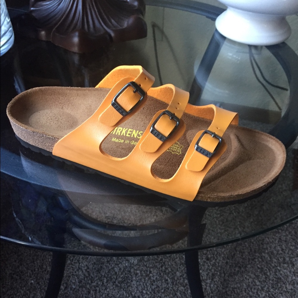 Size 40 New never worn Orange Birkenstocks